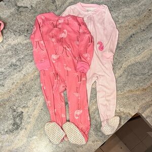 Carter's Pink and Light Pink Flamingo Footies
